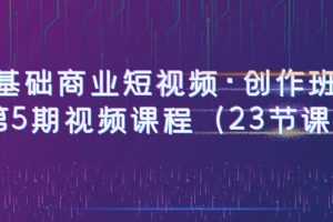 (6128期)0基础商业短视频·创作班:第5期视频课程(23节课)