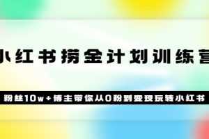 （3248期）《小红书捞金计划训练营》粉丝10w+博主带你从0粉到变现玩转小红书（72节课)