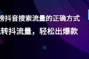 （2546期）【霸榜抖音搜索流量的正确方式】玩转抖流量，轻松出爆款