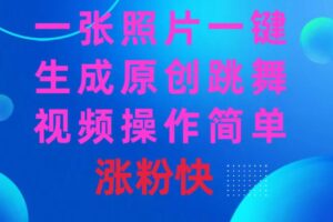（8694期）一张照片，一键生成原创跳舞视频 操作简单涨粉快
