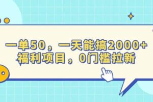 （13812期）一单50，一天能搞2000+，福利项目，0门槛拉新