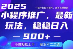 (14137期)25年小程序掘金最新玩法,稳稳日入900+,副业兼职的不二之选