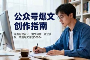 (16380期)公众号爆文创作指南,涵盖定位设计+爆文写作+商业变现,单篇爆文涨粉5000+