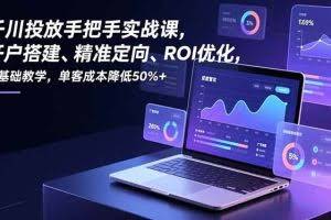 （16944期）千川投放手把手实战课，开户搭建、精准定向、ROI优化，零基础教学，单客成本降低50%+