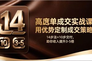 (17572期)高客单成交实战课:用优势定制成交策略,14步法+10步交付,助你收入提升3-5倍
