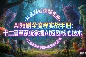 (17620期)AI 短剧全流程实战手册:从选题到视频生成,十二篇章系统掌握 AI 短剧核心技术
