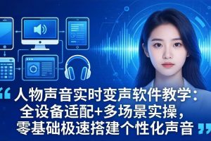 （18120期）人物声音实时变声软件教学：全设备适配+多场景实操，零基础极速搭建个性化声音