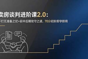 (18768期)卖房谈判进阶课2.0:不打无准备之仗+前中后期攻守之道,70分初阶即学即用